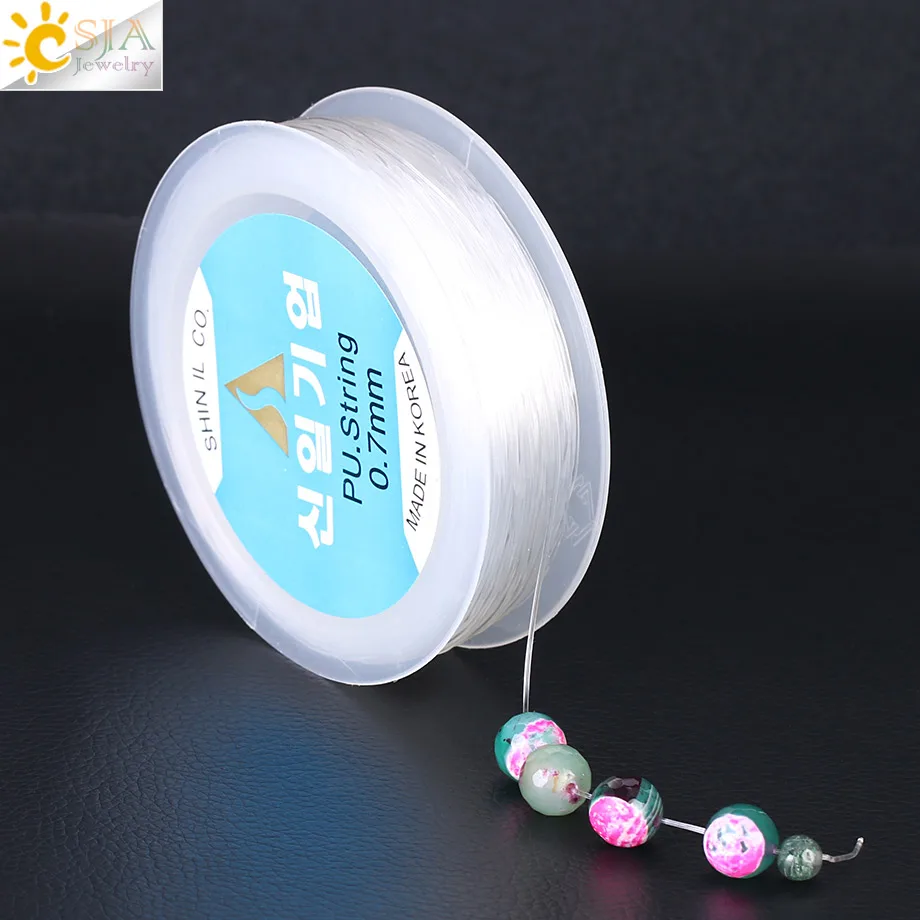 Plastic Elastic Thread Transparent String Crystal 0.5 1mm Finshing Line Jewelry Making DIY Beading Stretch Cords Bracelets F365