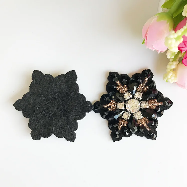 Rhinestone Hexagram Beaded Patch for Clothing Sewing on Patch Beading Applique Clothes Decoration Patch DIY Accessories