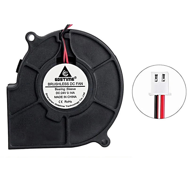 Gdstime 1 Pcs 7.5cm 24v 2Pin 75mm x 30mm DC Blower Fan Motor Brushless Cooling Cooler 75x30mm 7530