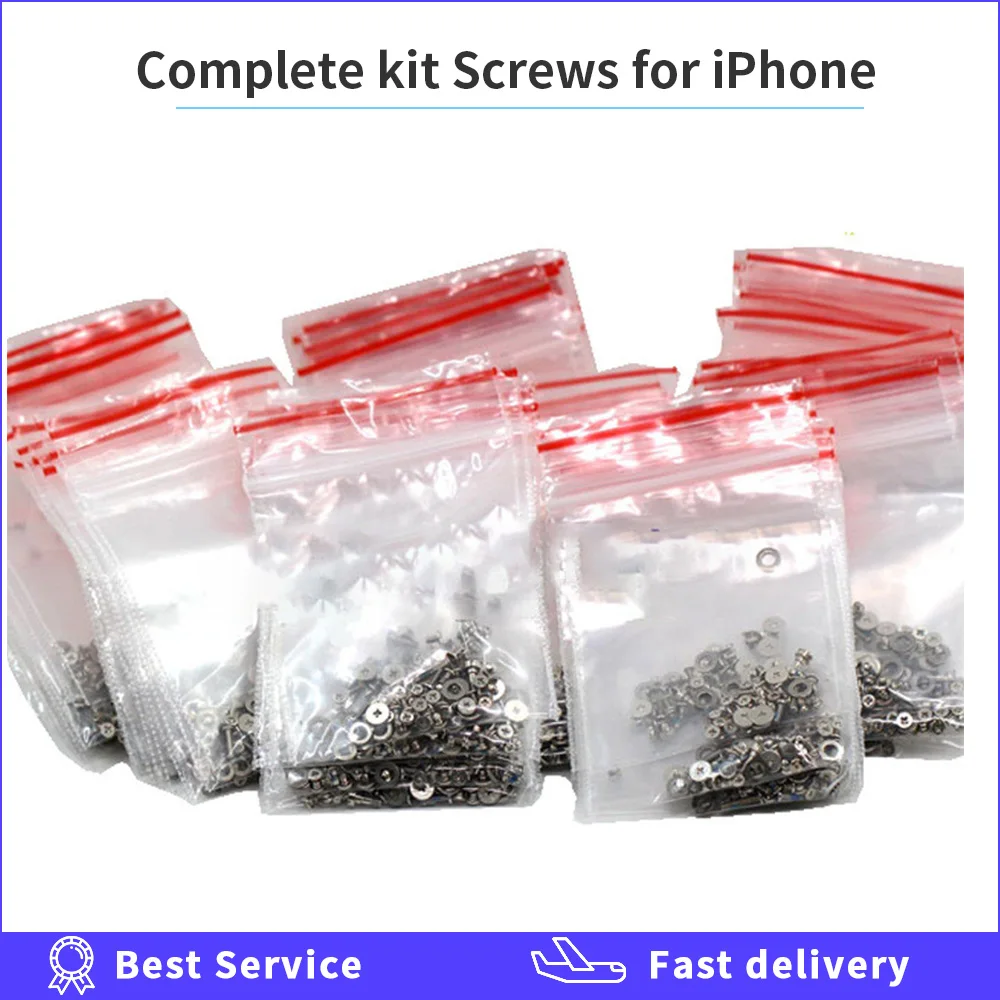 for iPhone X 8 7 7 plus Complete Kit Full Set Screws with 2 Bottom Dock Screw for iPhone 6 6s Replacement Phone Accessories Bolt