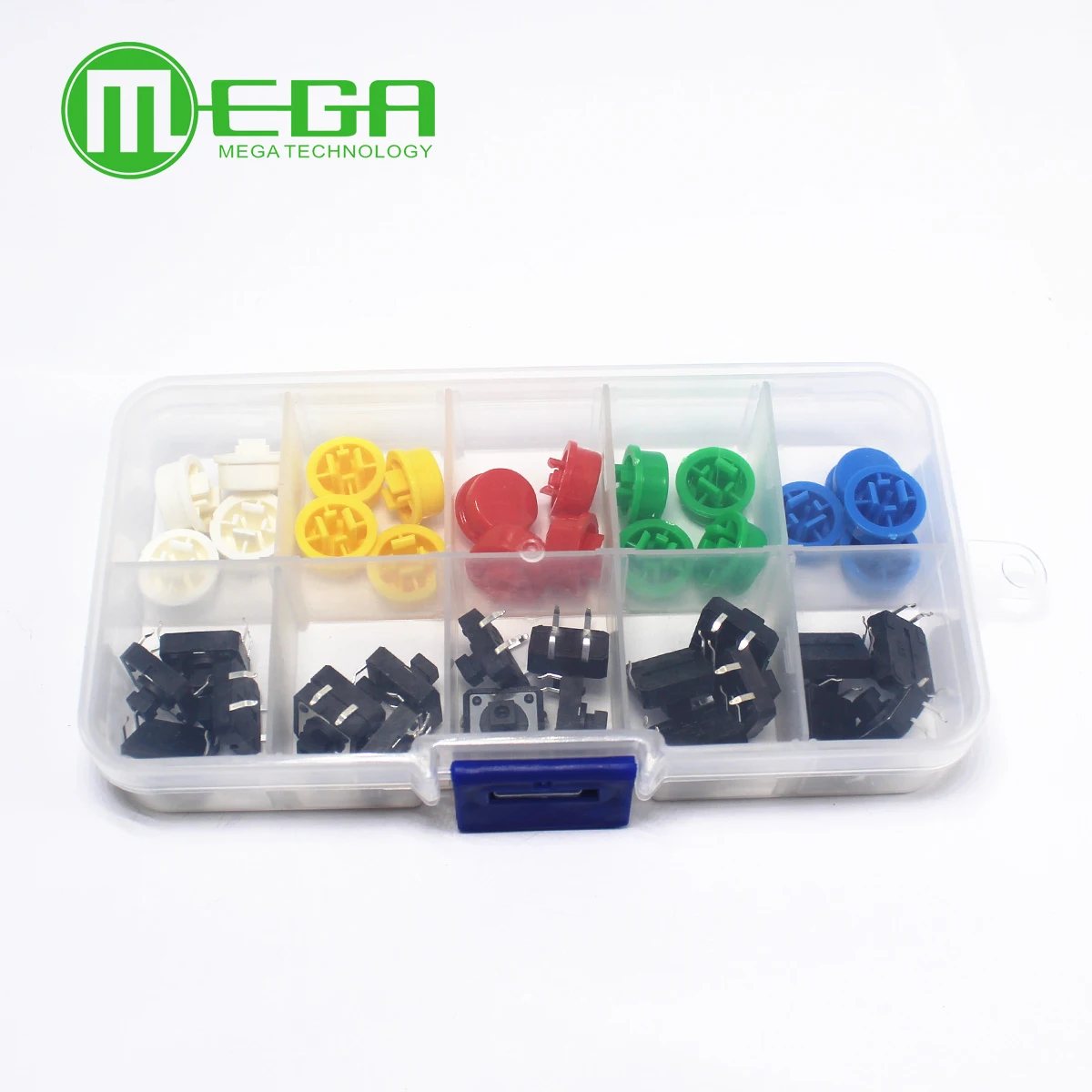1set Tactile Push Button Switch Momentary 12*12*7.3MM Micro switch button + (20PCS 5 colors Tact Cap)