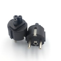 EU CEE7 Power Cable plug adapter EU PLug to IEC320 C5 Clover Leaf adapter plug for laptop charger,Schuko plug to desktop adapter