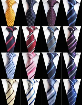 8cm Check giallo Beige Jacquard tessuto 100% cravatte di seta cravatta da uomo cravatte a righe scozzesi floreali per uomo abito da sposa Business Party