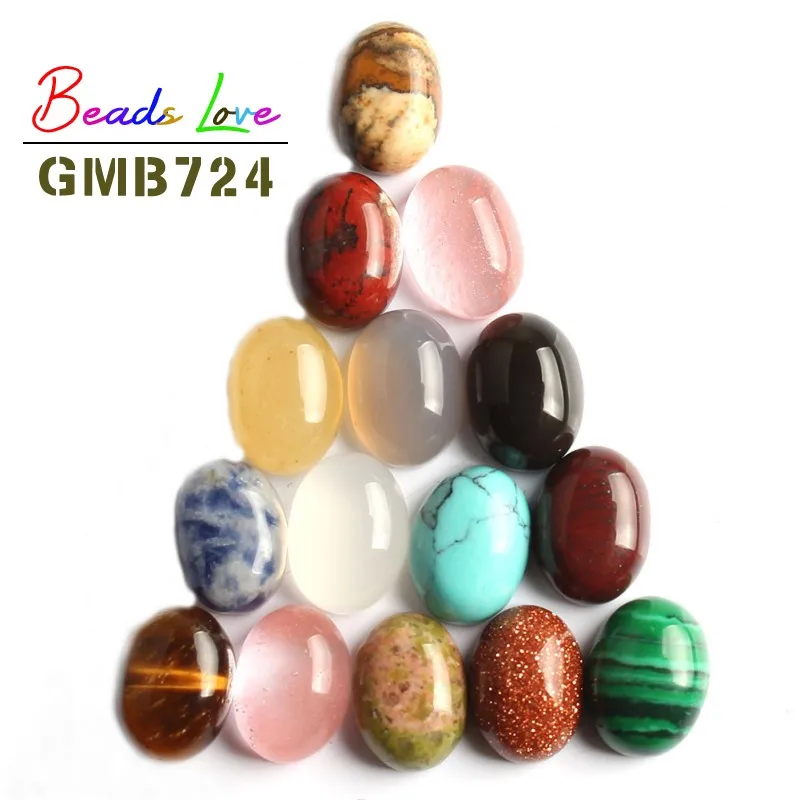 20pcs/lot Natural Stone Mixed Oval Shape CAB CABOCHON Beads for Jewelry Making Diy Jewelry Accessories Wholesale 6x8mm 8x10mm