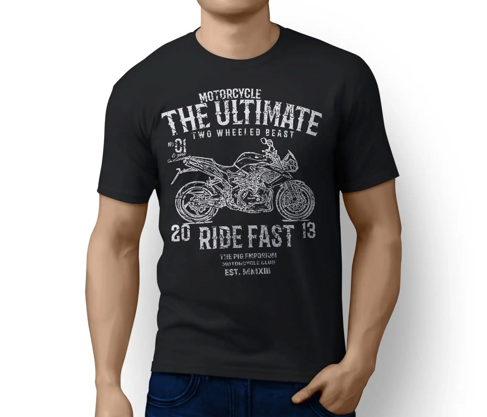 Sommer neue Männer Baumwolle T-Shirt ultimative Italien Motorrad Tornado nackt tre 1130 inspiriert Motorrad Kunst T-Shirt O-Neck Hipster