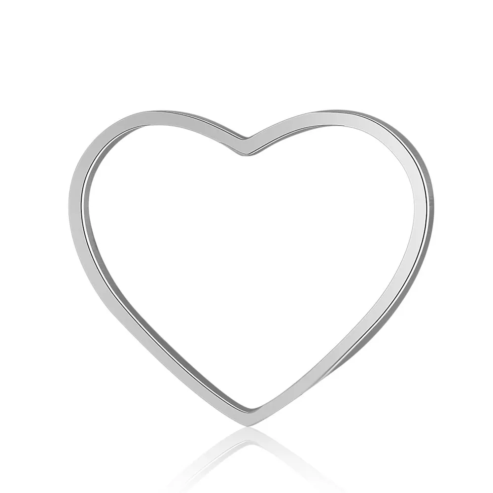 5pcs/Lot 316 Stainless Steel Hollow Heart Connector Charm Wholesale DIY Pendants for Necklace Bracelet