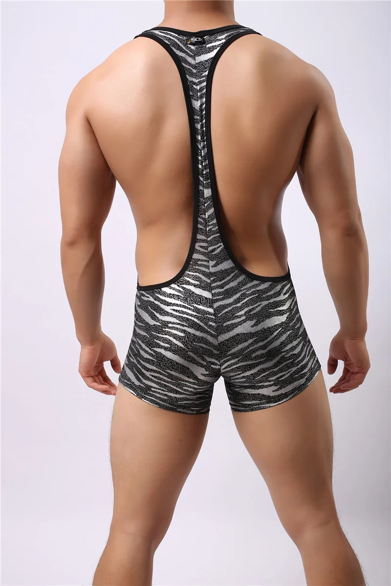 Ropa interior Sexy de poliéster suave para hombre, Body moldeador de cuerpo, camiseta de lucha, leotardo, mono de Fitness