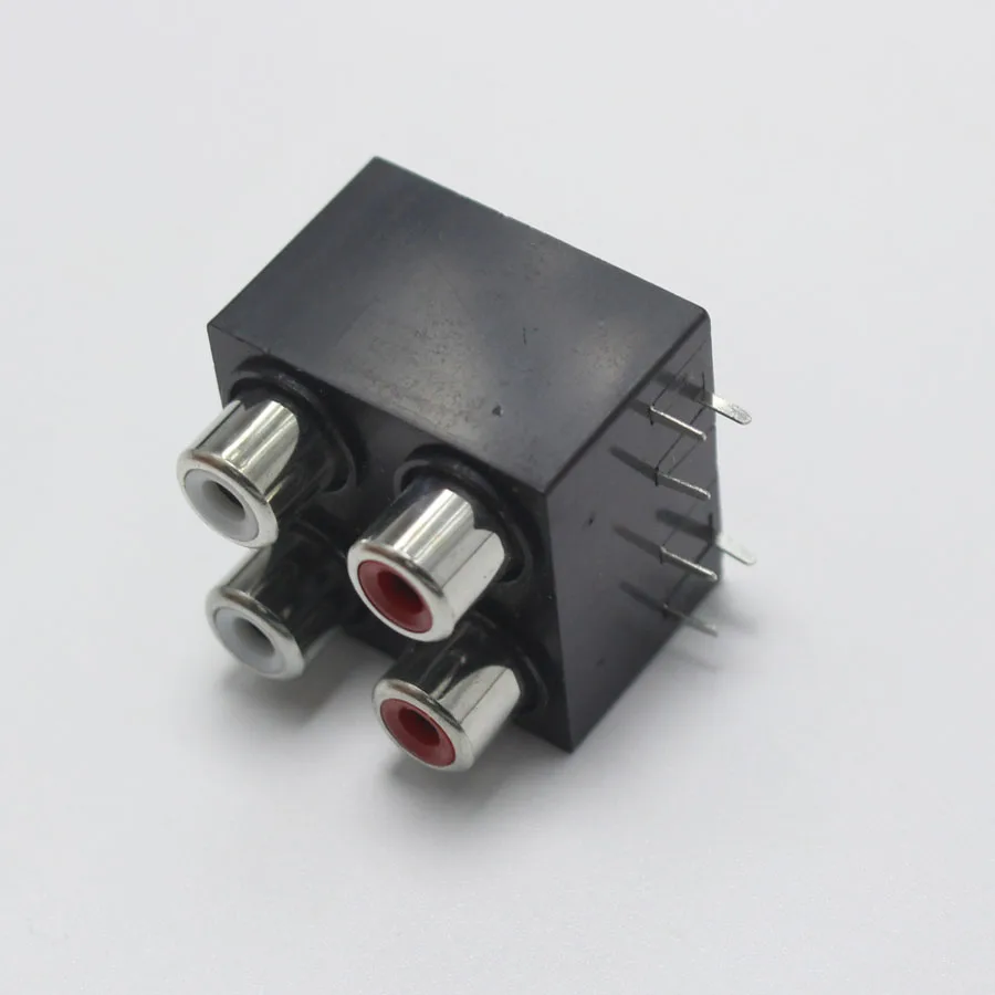 NinthQua 1ps RCA4-7 Socket 90 Degrees Pin AV Lotus jack Sealed Type AV4-8.4-7 4Pole Audio Connector