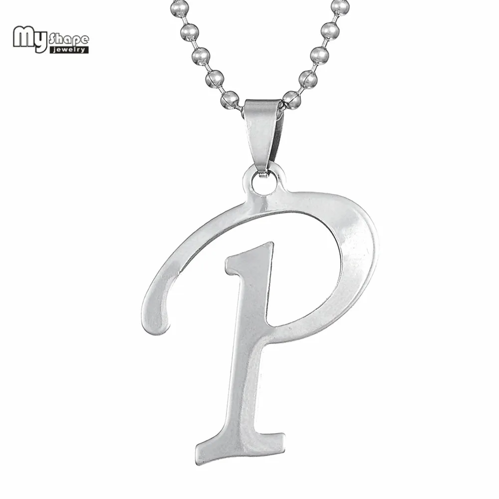 My Shape A-Z Alphabet Jewelry Girls Name Necklace Gift Friendly Alloy English Letter C E F  I J K  L M N  Capital Pendants