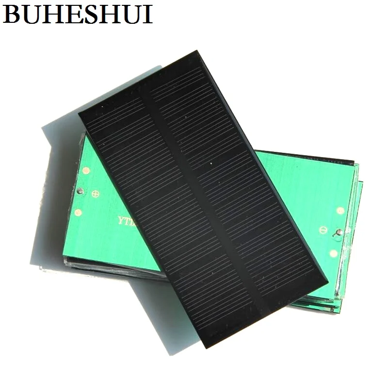 BUHESHUI Mini 1Watt 6V Monocrystalline Solar Panel Cell DIY Solar Charger For 3.7V -5V Battery Study 125*63MM