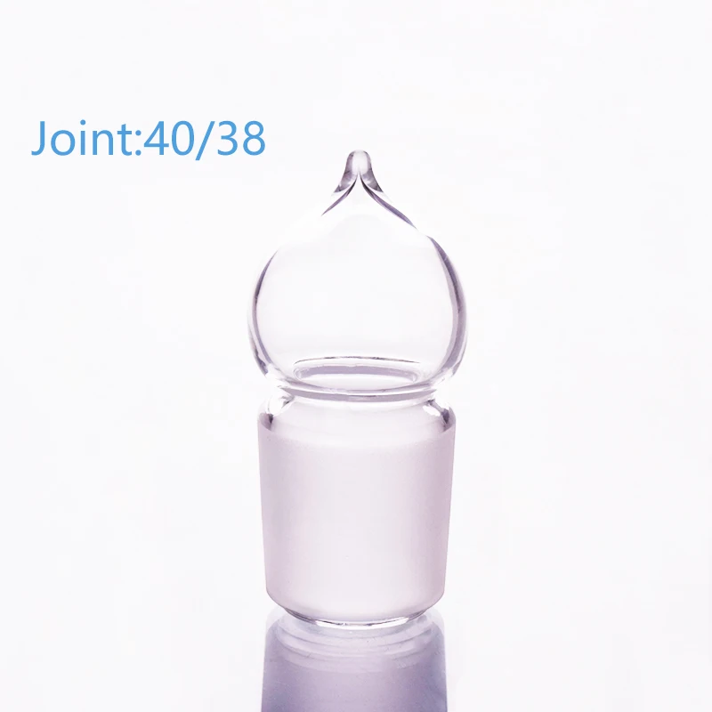 FAPE Transparent / brown glass stopper, Glass hollow plug, Joint 40/38, Ground ball plug, Hollow plunger, Borosilicate glass