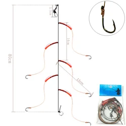 Kmresa Hoge Koolstofstaal Vishaken Met 5 Kleine Haken Rigs Draaibare Kunstaas Pesca Lokken String Haken 5 #-14 #