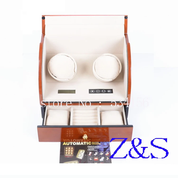 wooden watch winder with high gloss piano paint,automatic watch winder CNC automatic box on the watch chain shaking table