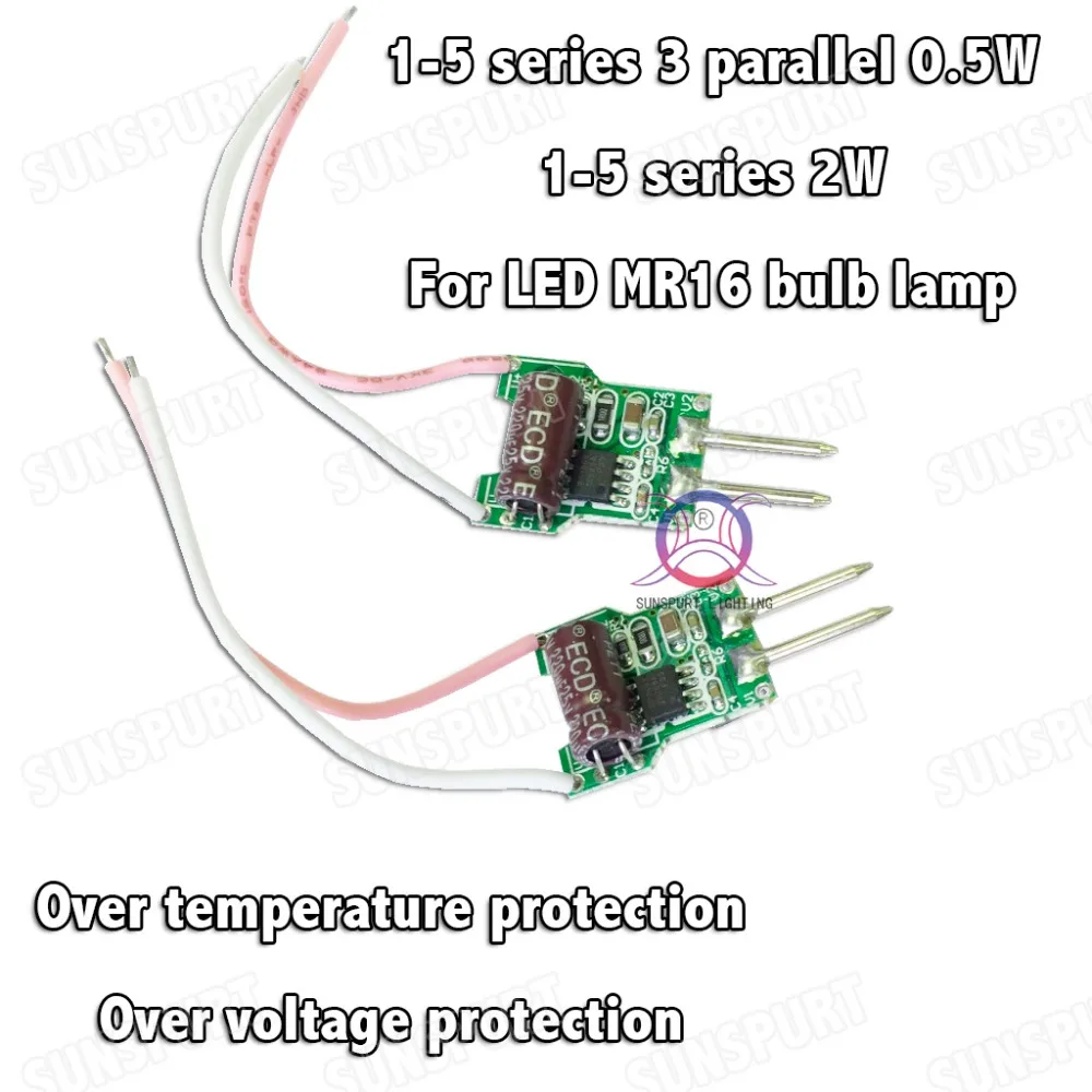 20 Pieces 8W AC/DC 12V-DC 24V LED Driver 1-5x2W 430mA DC1-18V  LED Power Supply Constant Current  MR16 bulb lamp Free Shipping