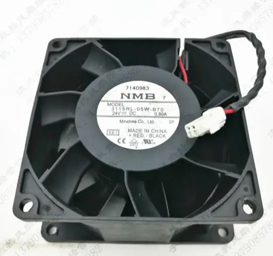 Original NMB 3115RL-05W-B70 8038 24V 0.80A 2 wire inverter large air cooling fan