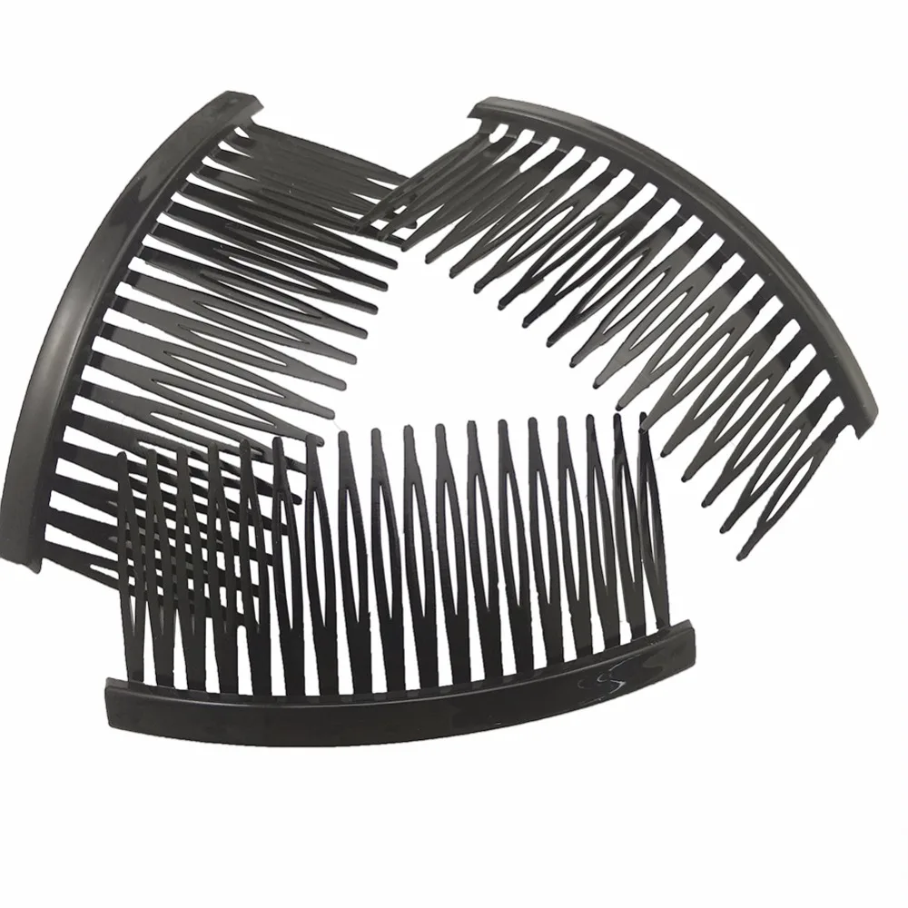 

10pcs 18teeth9*4.2cm plastic hair combs for hair accessories black pin for lady