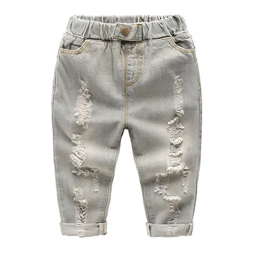 Boys girl hole Jeans pants Excellent quality cotton New casual children Trousers baby toddler Comfortable kids clothes Children