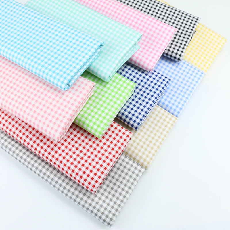 Delicate 0.5CM Gingham ChecKed 100% cotton Fabric Quilting fabric Clothes Home Textile Bedding Sewing Doll Cloth DIY A67