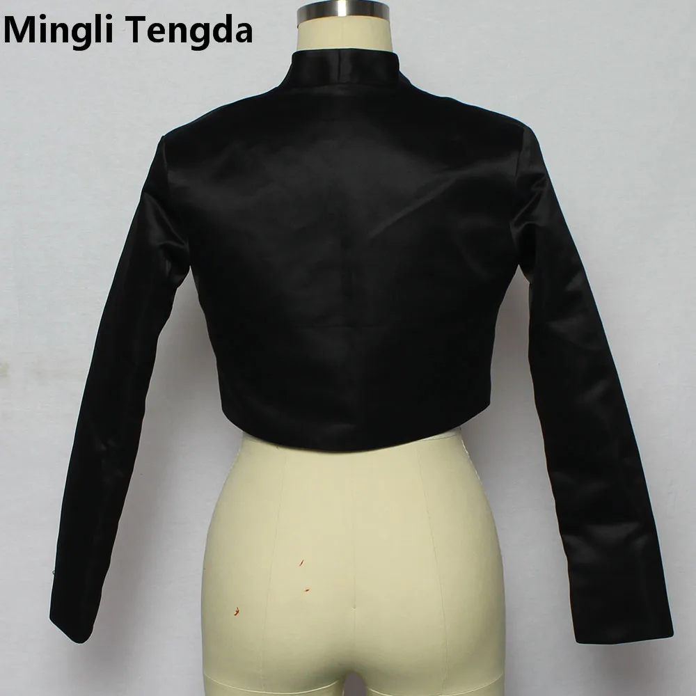 Mingli Tengda-Bolero de boda con manchas negras para mujer, chaqueta nupcial, capa de manga larga, chal, abrigo de pecho, Top de boda