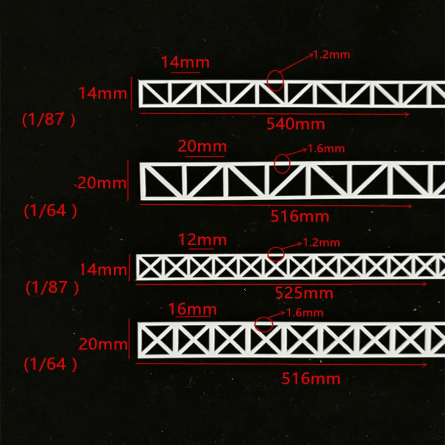 5 pz/lotto Ho treno Layout recinzione modello da costruzione materiale VX capriata ponte struttura in acciaio supporto treno stradale modello scena trave in acciaio