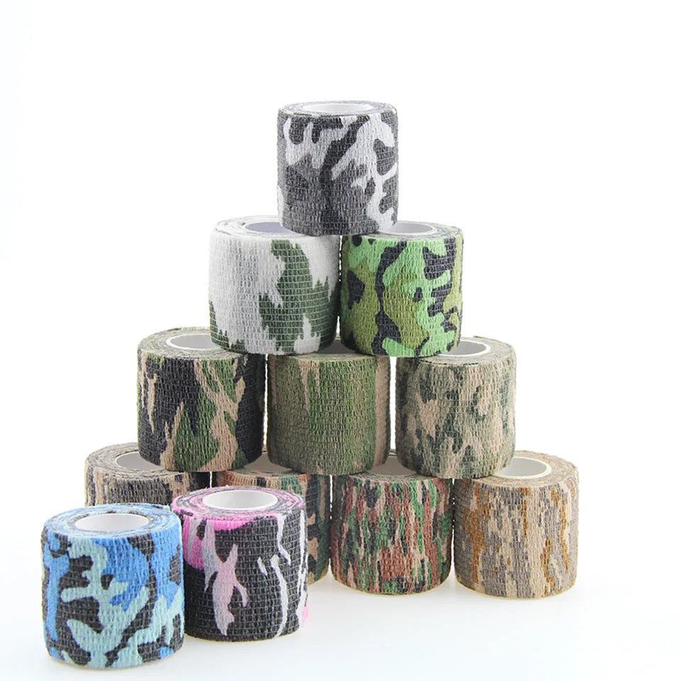 Loogdeel Camping Hiking Self Adhesive Camouflage Elastic Tape Camo Wrap Outdoor Tools Tactical EDC Survival Bandage