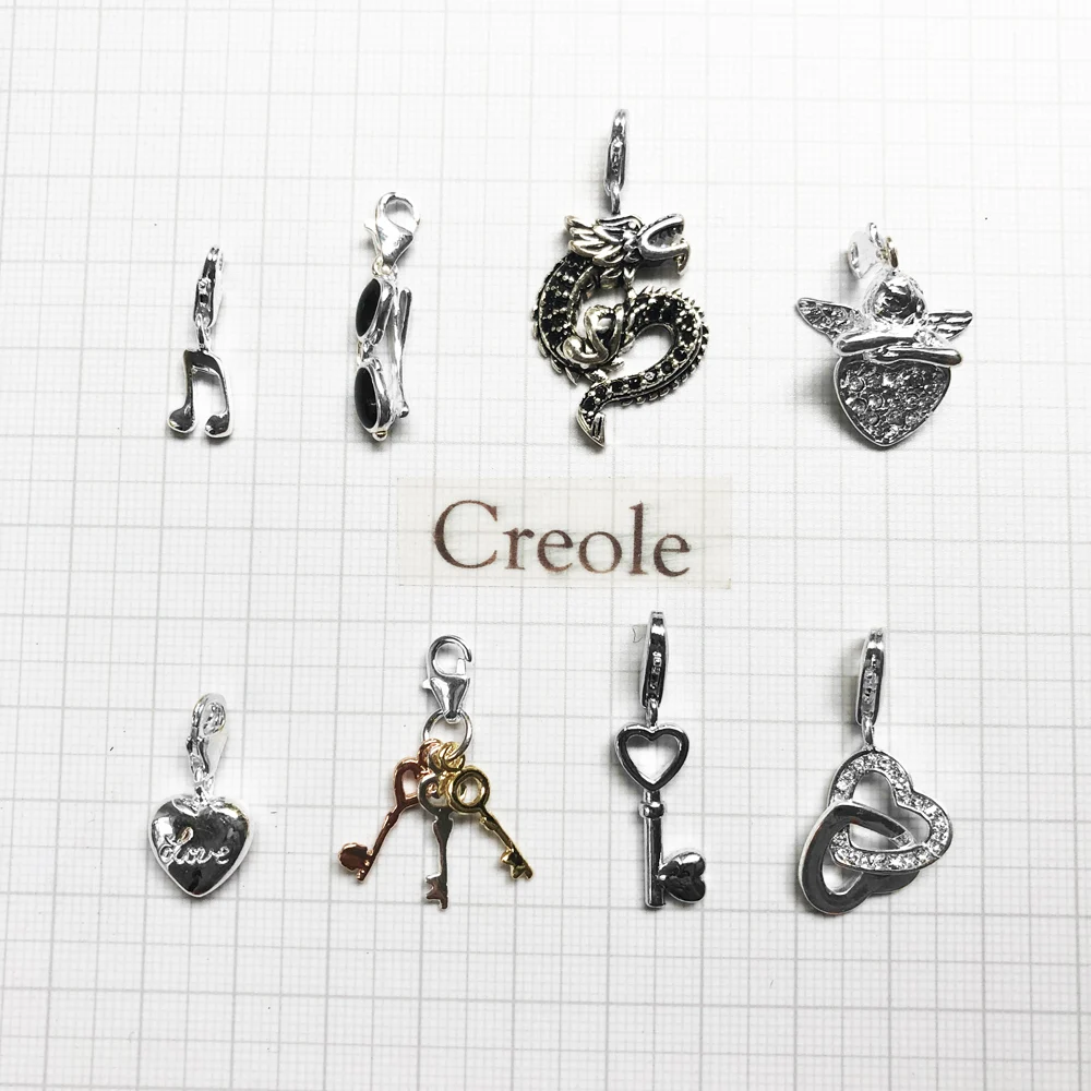 Sunglasses Dragon Key Hearts Love Angel Music Note Charm Pendant,2019 Summer New Rock Fashion Jewelry 925 Sterling Silver Gift