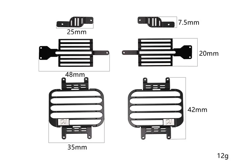 DJ Alloy Headlight Shield Rear Taillight Lamp Shade for 1/10 Crawler Car Traxxas TRX-4 D90 D110