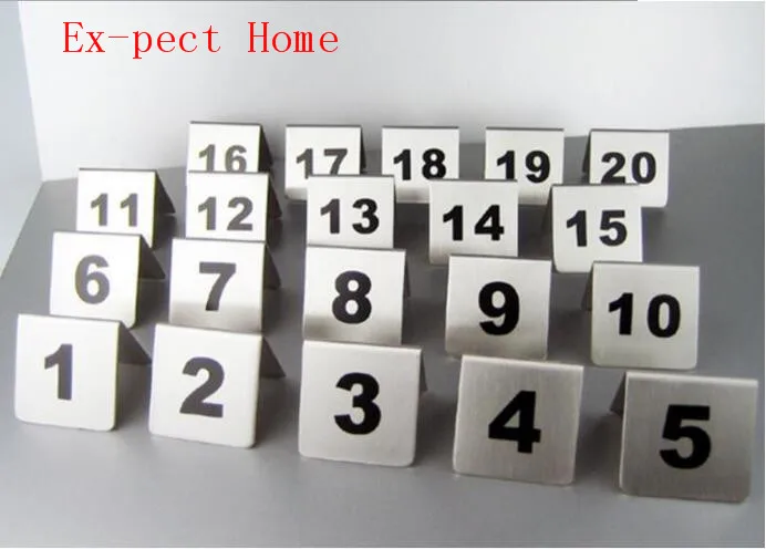 Number 1-100 Stainless Steel Table Numbers Cards 2 Colors Small Table Sign Card Restaurant Hotel Cafe Bar Tools