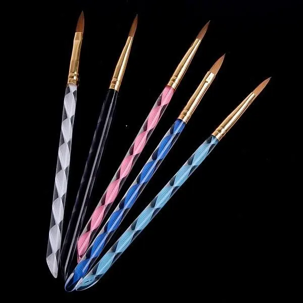 wholesale excellent 5pcs nail brush acrylic nail art pen painting brushes manicure Tool gel pen brush 20sets/lot free shipping