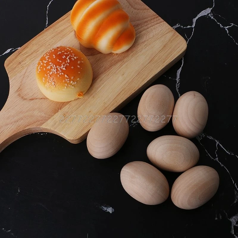 Natural Wood Simulation Eggs Manual Graffiti Painted Exercise DIY Creative Easter Egg J09 19 dropship