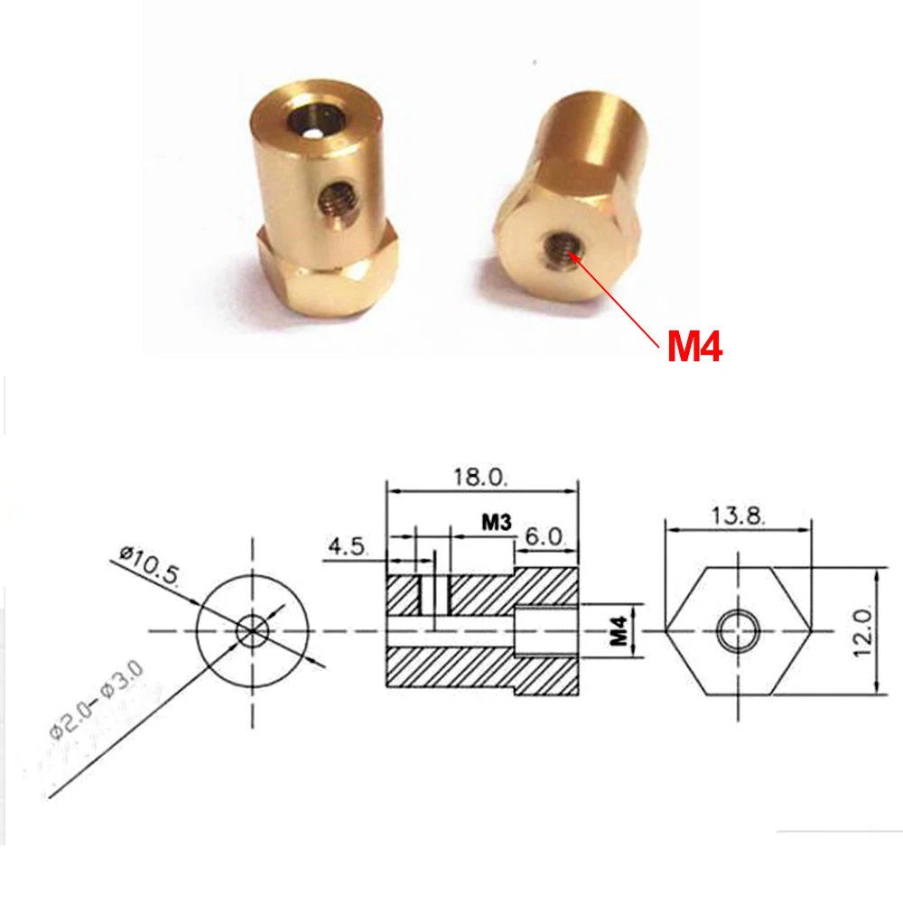 10pcs/lot 3mm 4mm 5mm 6mm 7mm 8mm Shaft Motor Flexible Coupling Tyre Wheel Brass Hex Coupler Set&wrench