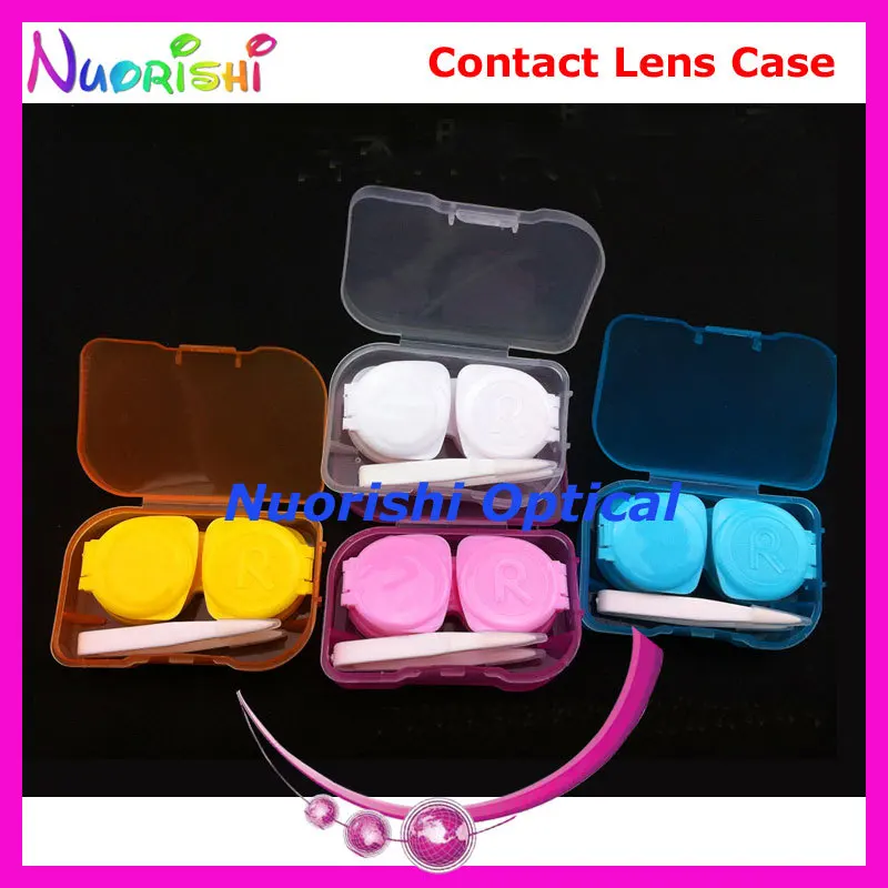 10 pcs Free Shipping C505 new fashion contact lens case kit contact lenses kit