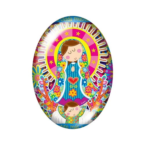 Maria Blessed Faith beauty 13x18mm/18x25mm/30x40mm Oval photo glass cabochon demo flat back Making findings TB0015