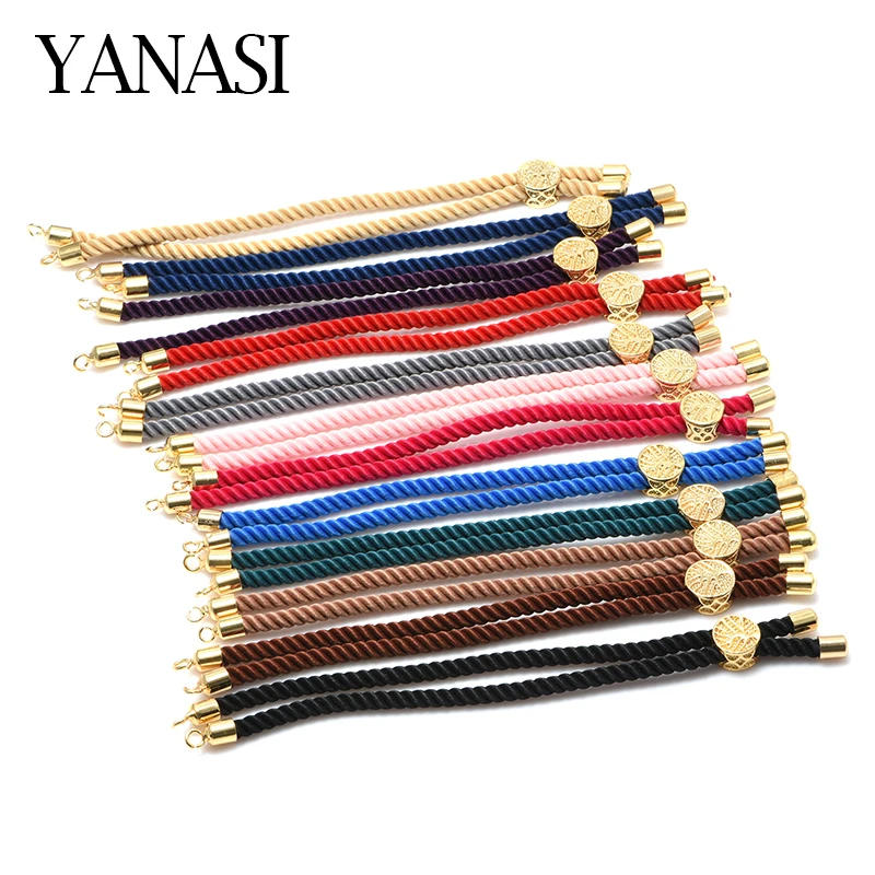 12 Colors Black Red String Rope Woven Chain Adjustable Chains For Women Diy Handmade Connector Charms Bracelets Jewelry Making