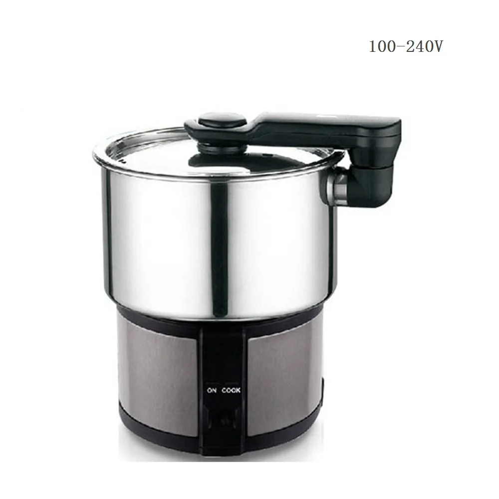 

DMWD 110V-240V 1.2L Portable Electric Cooker For Abroad Travel 304 Stainless Steel Mini Electric Kettle Milk Water Soup Pot