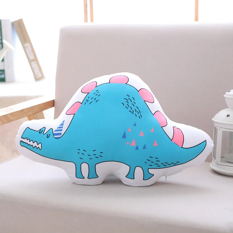 large 45x30cm cartoon dinosaur plush pillow toy sofa cushion zipper closure washable soft pillow birthday gift s2823