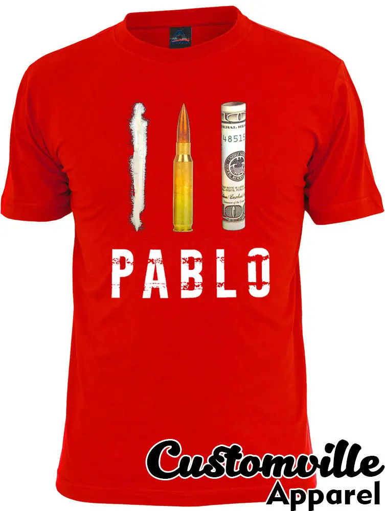 Pablo Escobar  Bullet Dollar  Mafia Colombia Cartel New Fashion Design Men Brand In Fashion Cotton Tees