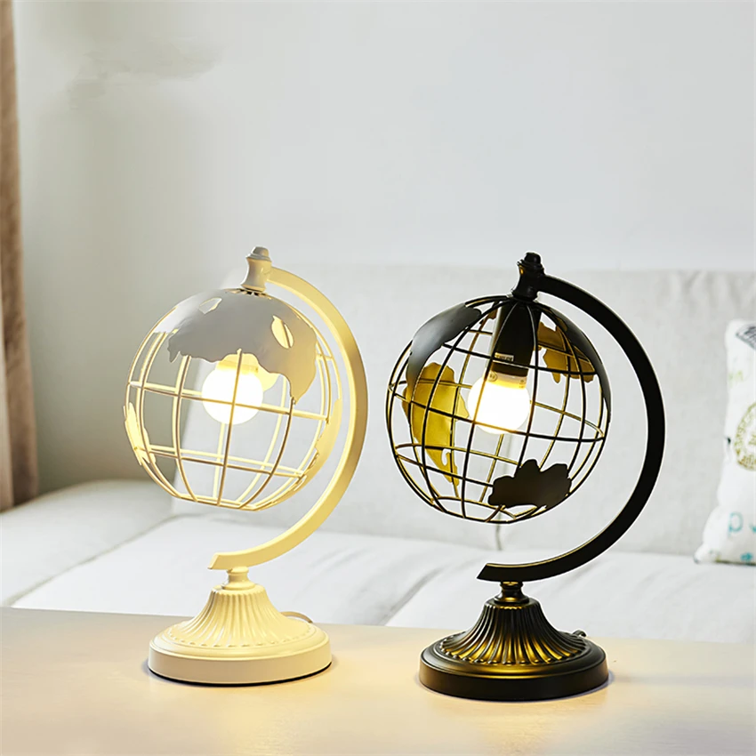 Nordic Modern Table Lamps Personality Minimalist Art Livingroom Bedroom Study Black White Globe Bedside Lamps Table Lights #5