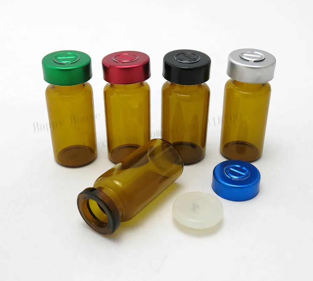 

360 x 8ml amber small glass vials bottle, essence perfume vials container,aluminum colorful flip lids&secure rubber stopper