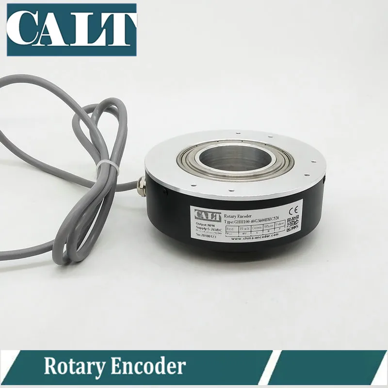 Factory Supply Price 1024 3600 5000 PPR Pulse 100mm Outer Rotary Encoder Hollow Shaft 40mm NPN Output Incremental Encoder GHH100