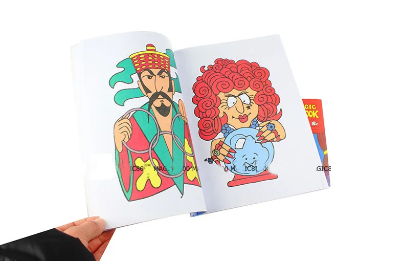 Free Shipping Large Size Funny Coloring Book Comedy Magic Books Close-up Street Magic Tricks Grimoire Spellbook Child Puzzle Toy