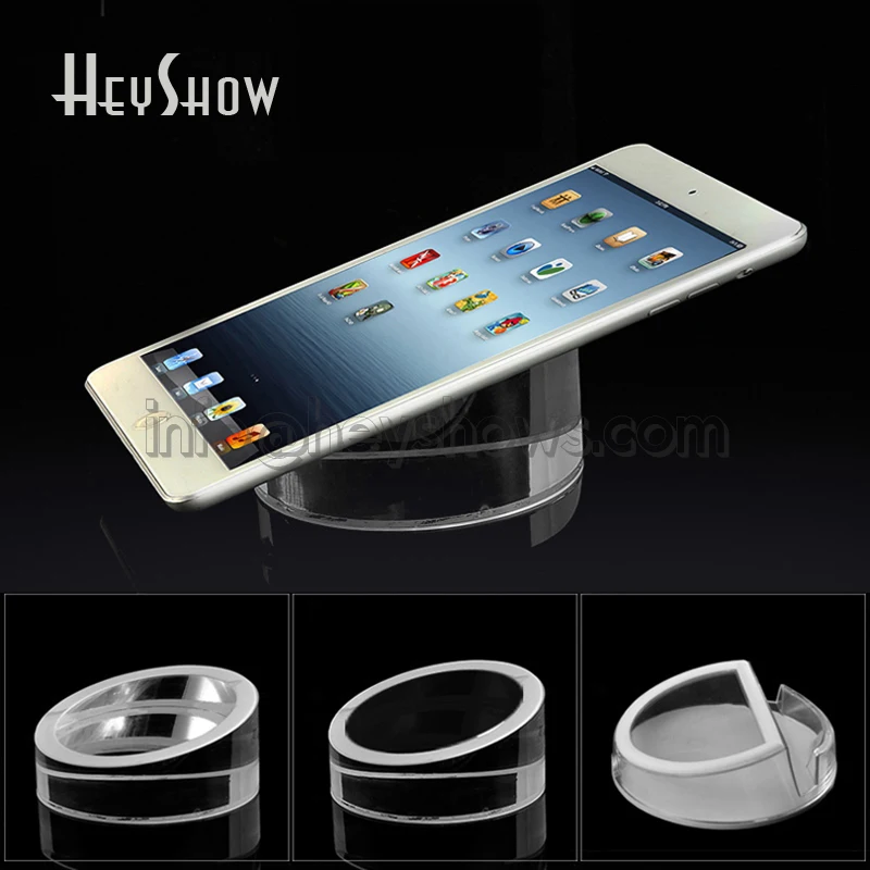 Acrylic Tablet Display Stand, Round Holder, Clear Base, Transparent Phone Pedestal, Apple, Samsung, Xiaomi, Huawei Shop