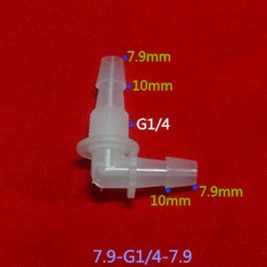 

Plastic Garden Hose Connector 7.9-G1/4-7.9mm Plastic Elbow