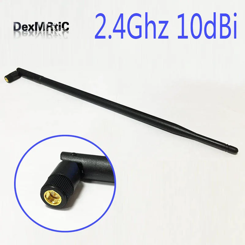 Antena Wifi 2,4 Ghz 10dbi de alta ganancia, conector Omni aéreo SMA macho/RP de 39cm para enrutador inalámbrico, amplificador de señal, nuevo, venta al por mayor