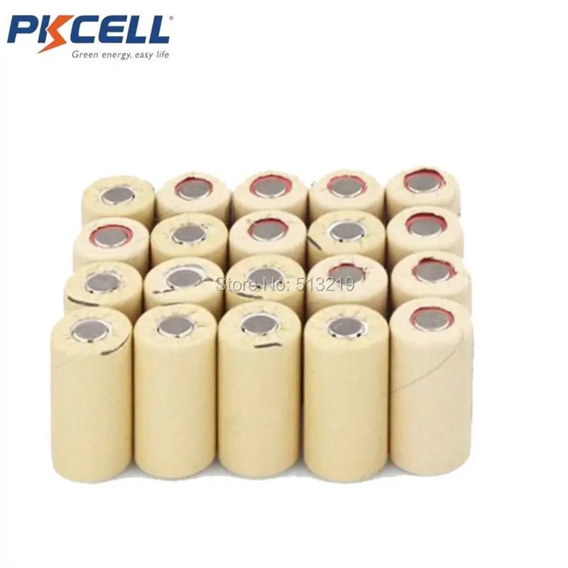 30pcs PKCELL 2200mah 1.2v nicd sub c rechargeable battery power tool Paper Wrapped (Flat Top) 10C High Drain SC batteries