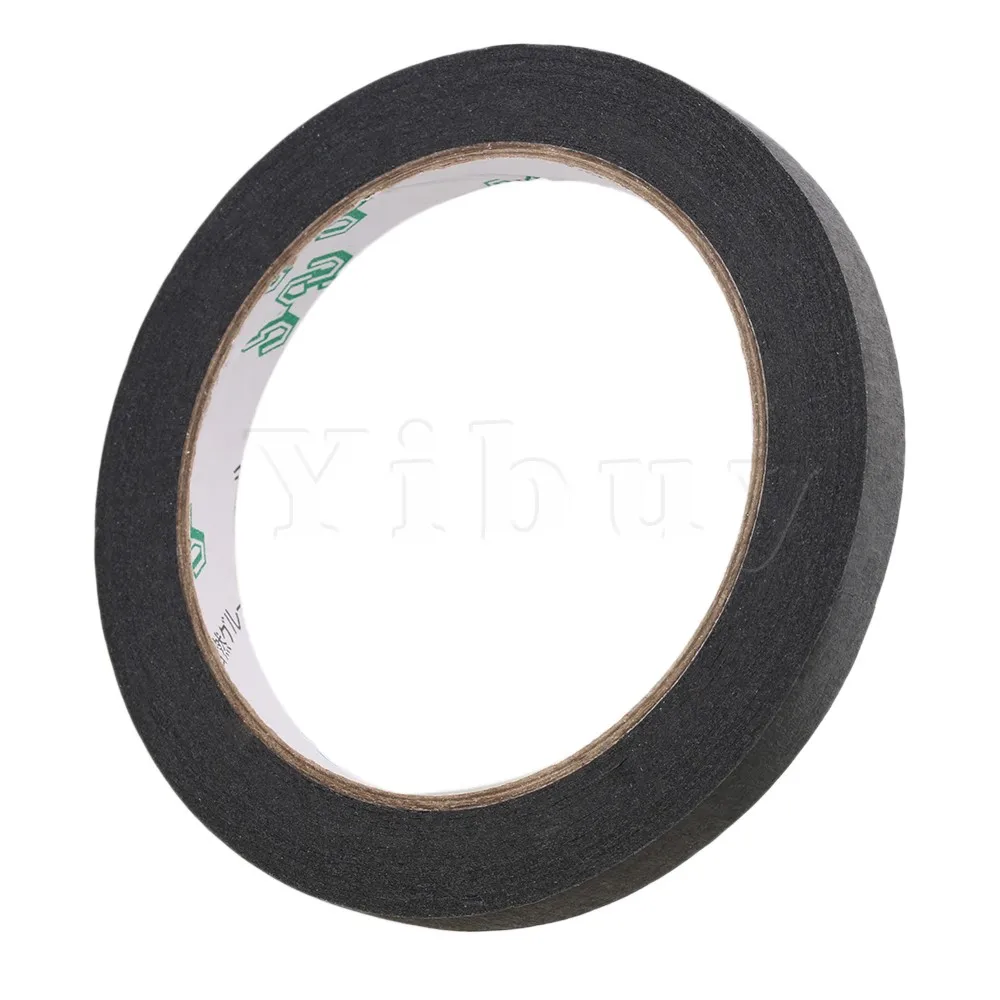 Yibuy 10mm Width Black Professional Grade Guitar Pickup Insulated Cement Adhesive Tape Pack of 10