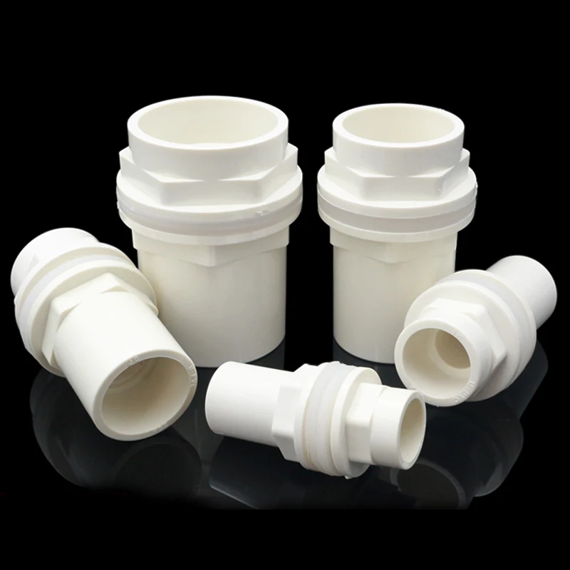 NuoNuoWell Aquarium Pond Bulkhead Connector Fish Tank Marine Pipe Drain Fitting Connector 20/25/32/40/50mm Solvent Weld