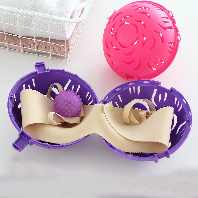 1Pc Creativa Utile della Bolla di trasporto Bra Double Ball Saver Lavatrice Bra Lavanderia Sfera di Lavaggio di Lavaggio Per La Casa Mantenere I Vestiti di Pulizia strumento