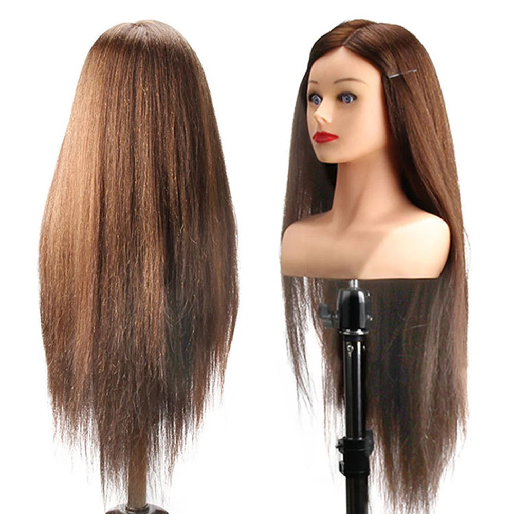 Professional Practice Mannequin Head Hairstyles With Shoulder 60% Animal Hair Hairdresser Barber Model Head Hair Styling Tools