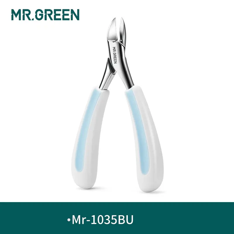 MR.GREEN-cortaúñas profesional de acero inoxidable, herramientas de manicura, alicates gruesos, tijeras para dedos de los pies, cortador de cutículas encarnadas